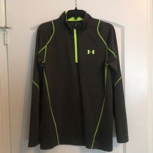 Green Under Armour zip up Cold Gear sweater
